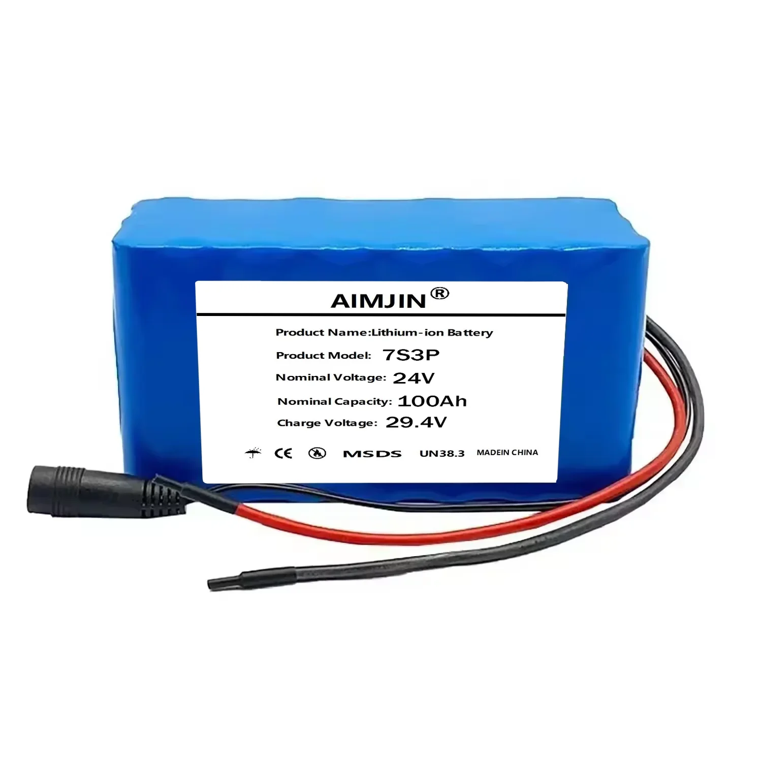 100Ah 24V 7S3P Li-ion Battery Pack 29.4V Rechargeable for Bicycle Moped High Capacity Lithium Battery with 2A Charger
100Ah 24V 7S3P Li-ion Battery Pack 29.4V Rechargeable for Bicycle Moped High Capacity Lithium Battery with 2A Charger