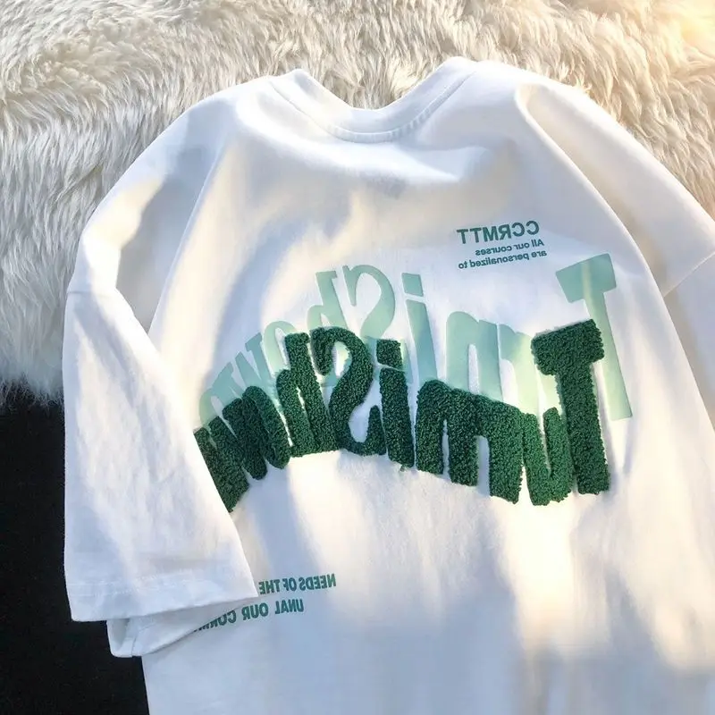American letter embroidery short-sleeved T-shirt women's 2022 new summer Y2K high street casual loose couple round neck T-shirt
American letter embroidery short-sleeved T-shirt women's 2022 new summer Y2K high street casual loose couple round neck T-shirt