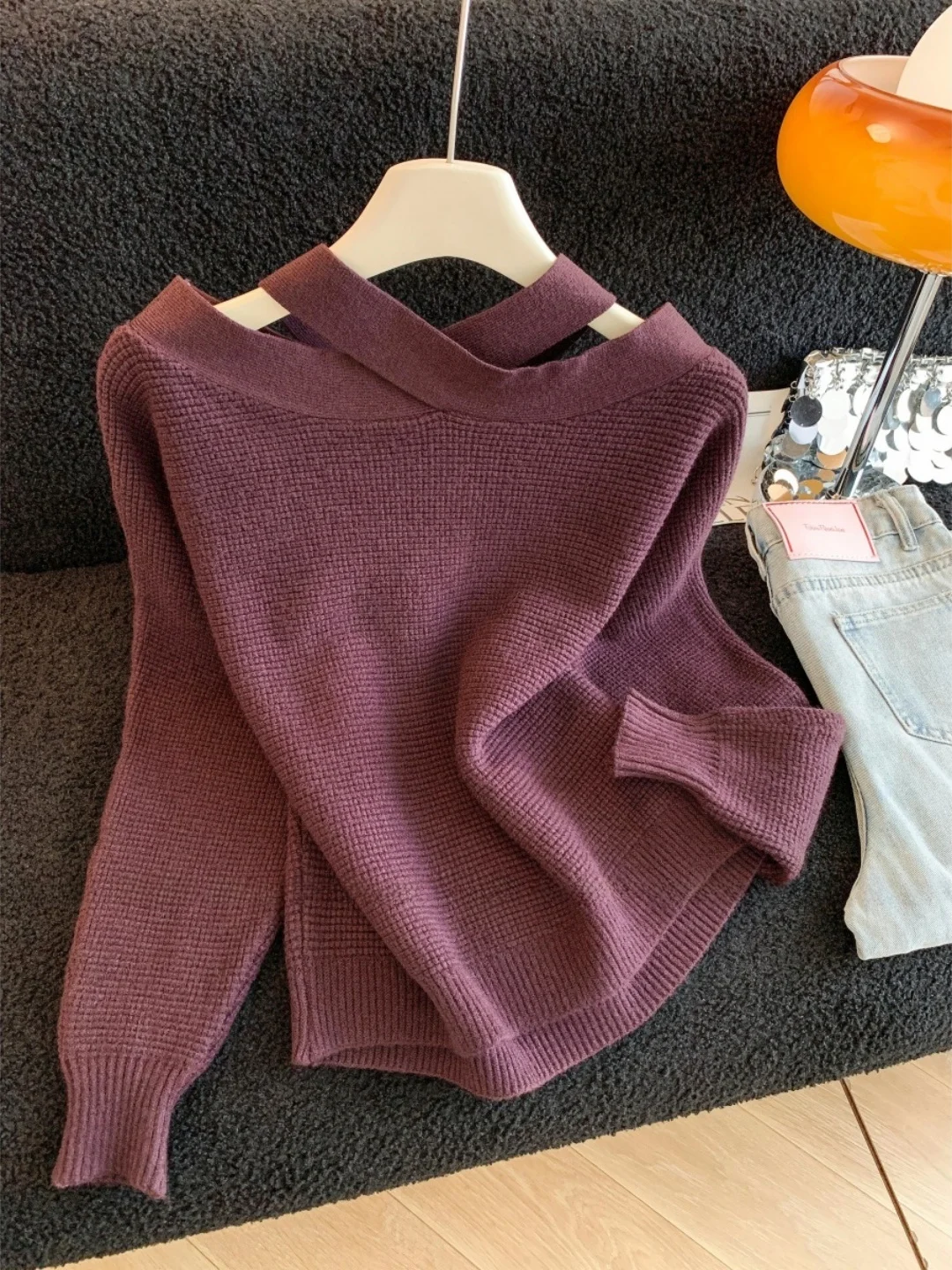 Faionable Knitted Cross-Ne Batwing Sve Women's Inner Wear Casual Loose Fit Long Sve round Ne Color Top
Faionable Knitted Cross-Ne Batwing Sve Women's Inner Wear Casual Loose Fit Long Sve round Ne Color Top