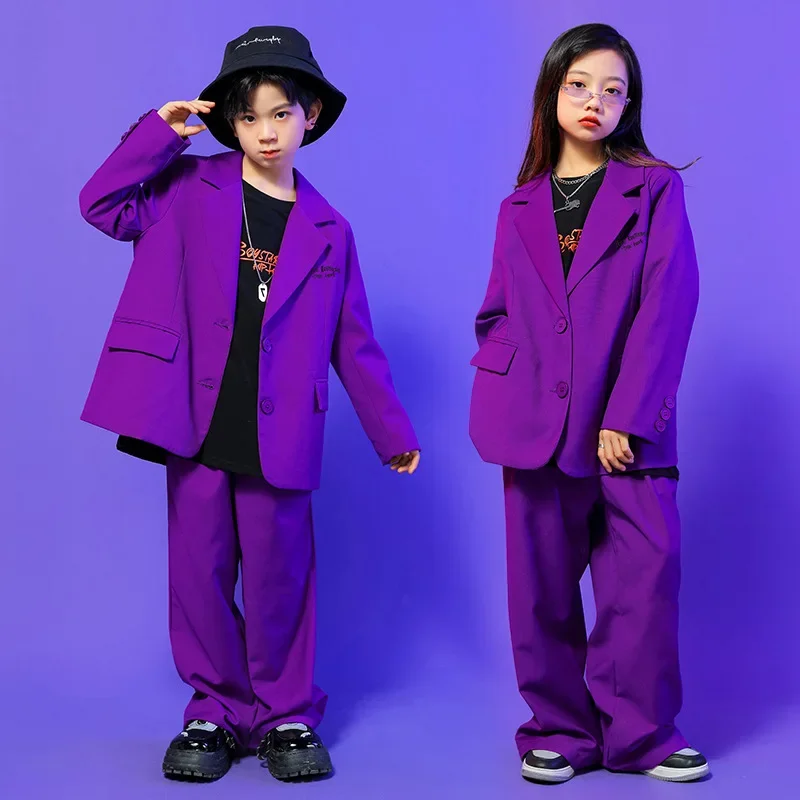 Purple Casual Suit Kids Jazz Street Dance Costume Children Hip Hop Stage Outfit Model Runways Fashion Clothes Jacket Pants
Purple Casual Suit Kids Jazz Street Dance Costume Children Hip Hop Stage Outfit Model Runways Fashion Clothes Jacket Pants