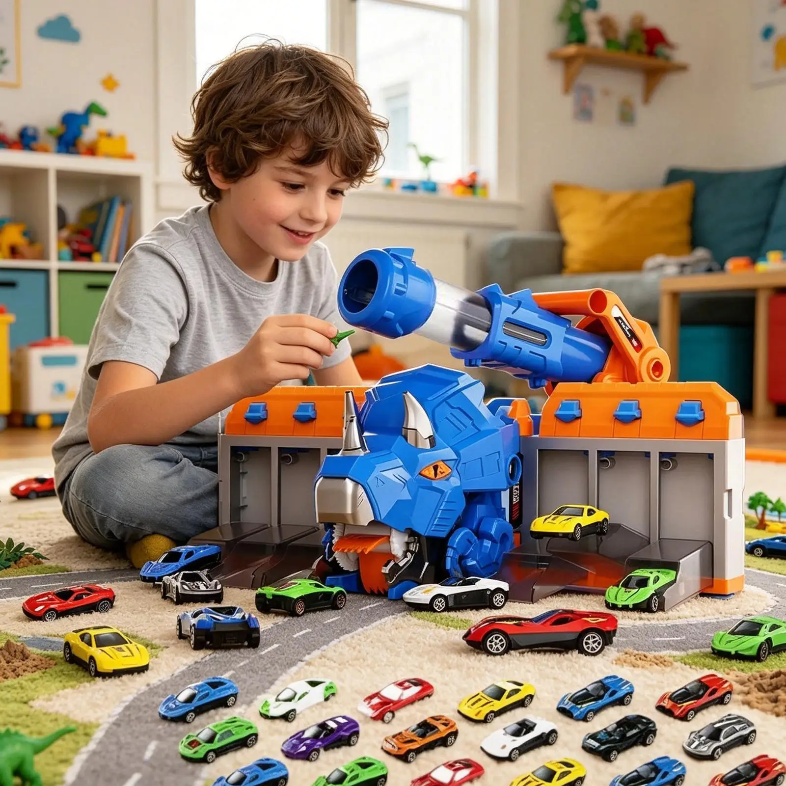 Dinosaur Truck Toy Foldable Truck With Storage Bay Dinosaur Cars With 6 Balls For Kids 3-8 Play Game Birthday Party Home Indoor
Dinosaur Truck Toy Foldable Truck With Storage Bay Dinosaur Cars With 6 Balls For Kids 3-8 Play Game Birthday Party Home Indoor