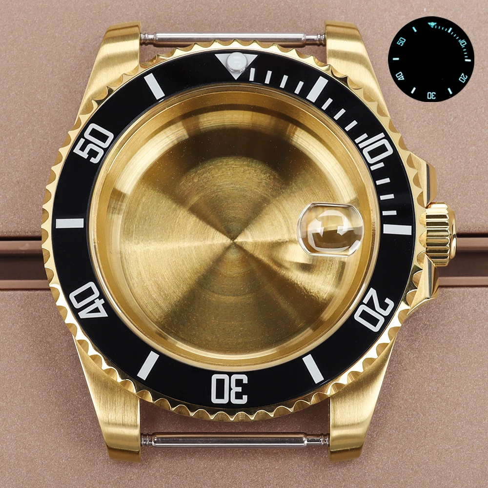 C3 Luminous 40mm Gold Watch Case Sapphire Glass Solid Bottom Cover For SUB NH35 NH36 NH34 Miyota8215 ETA 2824 316L Steel Parts
C3 Luminous 40mm Gold Watch Case Sapphire Glass Solid Bottom Cover For SUB NH35 NH36 NH34 Miyota8215 ETA 2824 316L Steel Parts