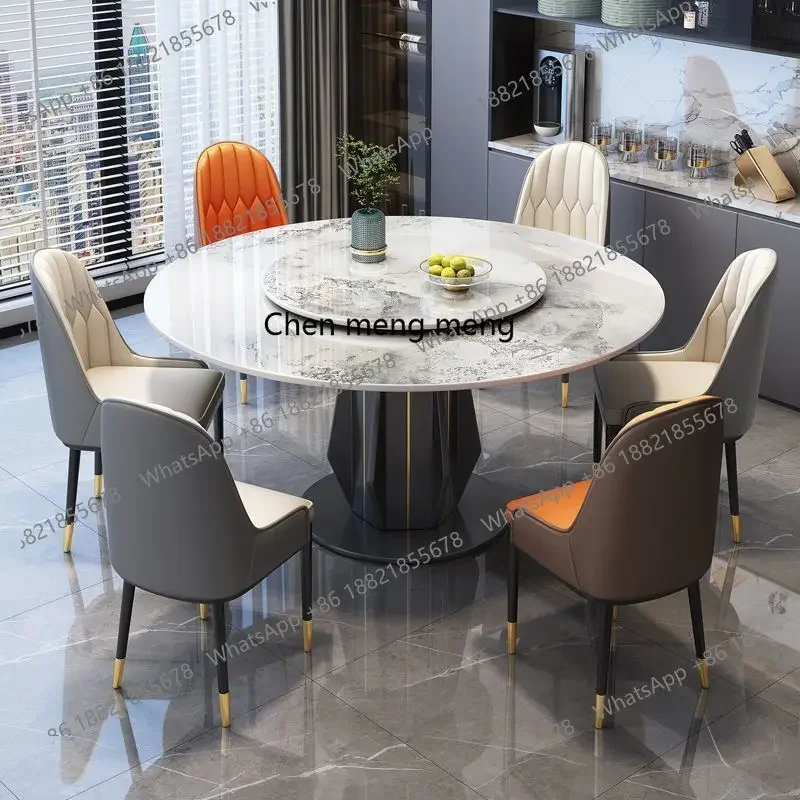 E153 Light luxury bright rock slab dining table and chair combination Modern simple Italian dining table Household with turntabl
E153 Light luxury bright rock slab dining table and chair combination Modern simple Italian dining table Household with turntabl