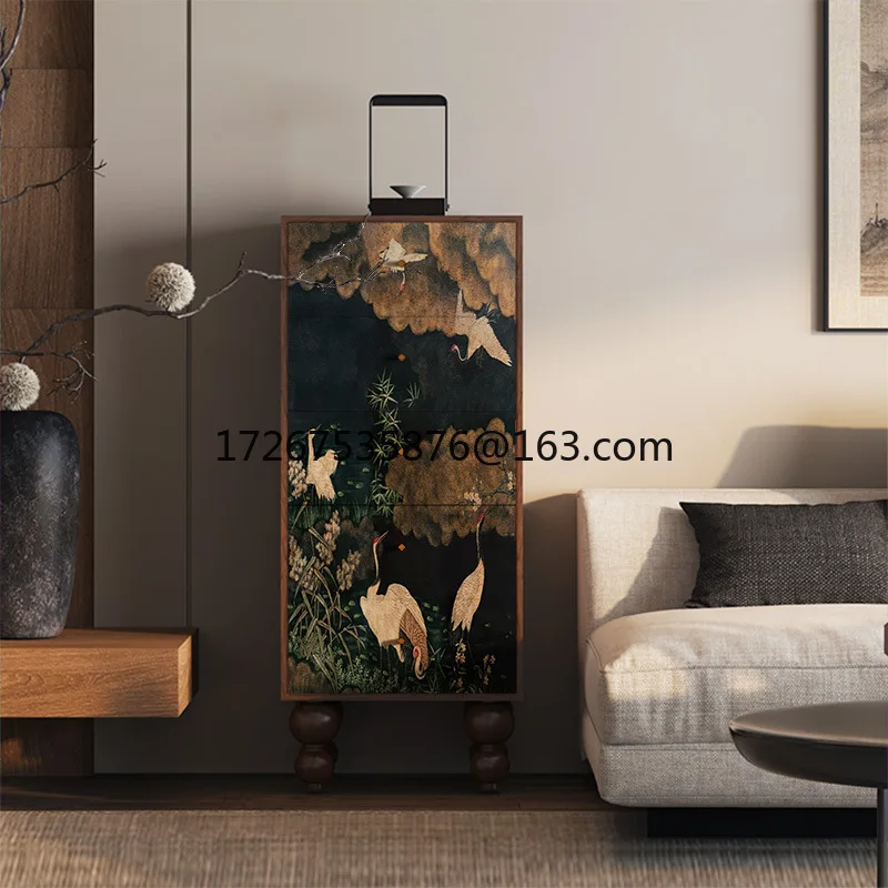 Chinese retro crane solid wood chest of drawers living room entrance decorative cabinet walnut drawer cabinet locker
Chinese retro crane solid wood chest of drawers living room entrance decorative cabinet walnut drawer cabinet locker
