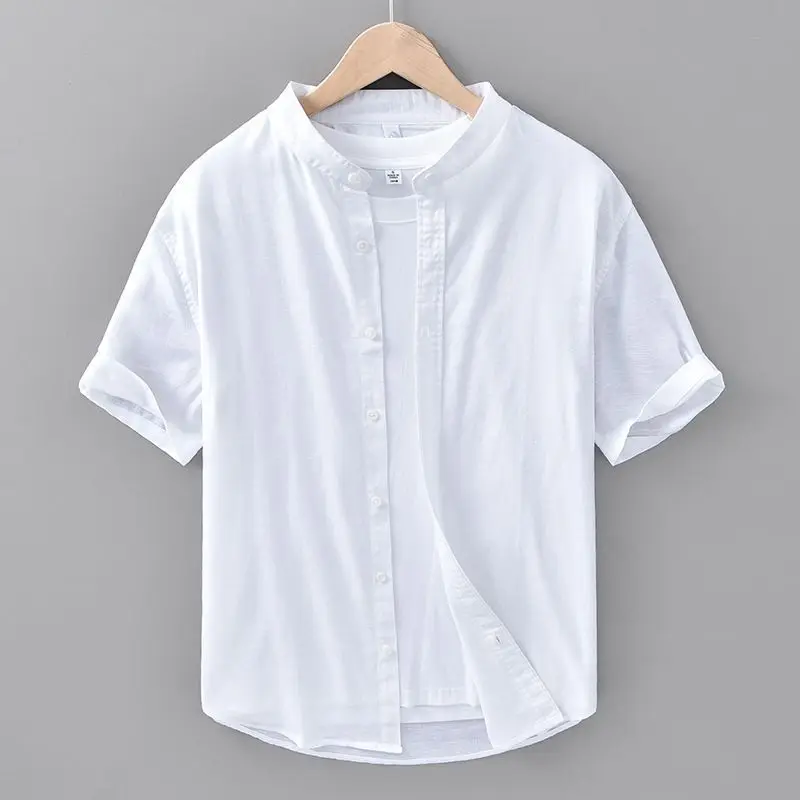 Повседневная хлопковая льняная мужская летняя дышащая тонкая модель с воротником-стойкой, топ из полиэфирного волокна, свободный крой
Повседневная хлопковая льняная мужская летняя дышащая тонкая модель с воротником-стойкой, топ из полиэфирного волокна, свободный крой