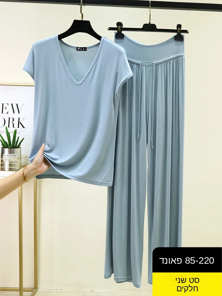 Modal Sleeveless V-Neck Home Clothes Set Lightweight Summer Casual Loose Top Bottoms Two-Piece Sleepwear for Women
Modal Sleeveless V-Neck Home Clothes Set Lightweight Summer Casual Loose Top Bottoms Two-Piece Sleepwear for Women