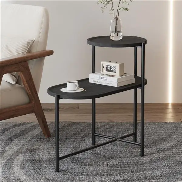 Round Coffee With Storage Tray, 2-Layer Oval Table, Wooden Small Side Table Suitable For Living Room (Black)
Round Coffee With Storage Tray, 2-Layer Oval Table, Wooden Small Side Table Suitable For Living Room (Black)