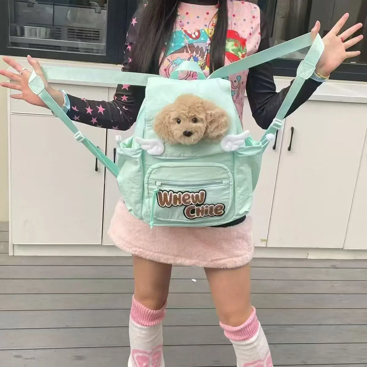 JIAERDI Sweet Cute Winged Puppy Letter Backpack Women Green Large Capacity Daypack Ladies Harajuku Y2k Aesthetics Mochilas Mujer
JIAERDI Sweet Cute Winged Puppy Letter Backpack Women Green Large Capacity Daypack Ladies Harajuku Y2k Aesthetics Mochilas Mujer
