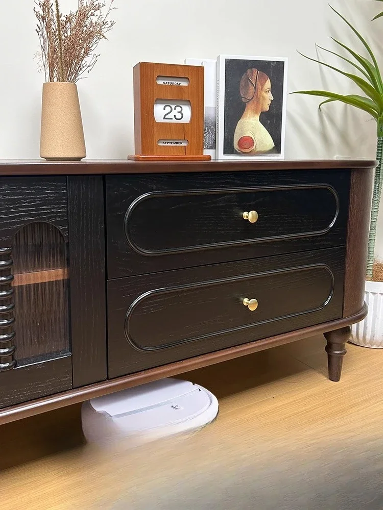 French retro, solid wood red oak TV cabinet coffee table combination, living room home, American light luxury
French retro, solid wood red oak TV cabinet coffee table combination, living room home, American light luxury