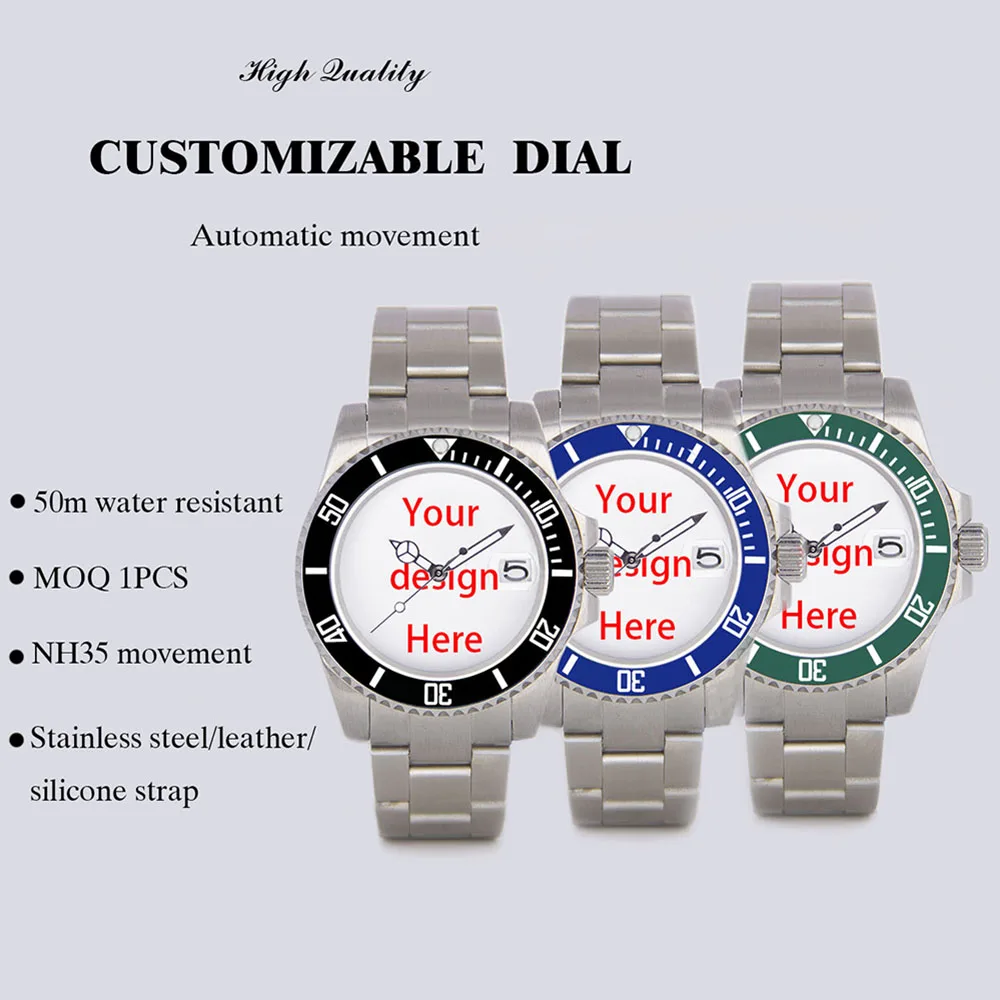Customizable Dial Ceramic Ring Calendar Watch Automatic Mechanical NH35A Movement Stainless Steel Case Strap for Men And Women
Customizable Dial Ceramic Ring Calendar Watch Automatic Mechanical NH35A Movement Stainless Steel Case Strap for Men And Women