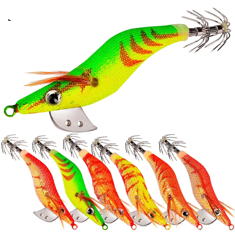 004The New Dock Heavy Sea Fishing Wooden Shrimp Squid Hook Simulation 6-color Set Of Squid Needle Lure Fishing Gear Sea Fishing
004The New Dock Heavy Sea Fishing Wooden Shrimp Squid Hook Simulation 6-color Set Of Squid Needle Lure Fishing Gear Sea Fishing