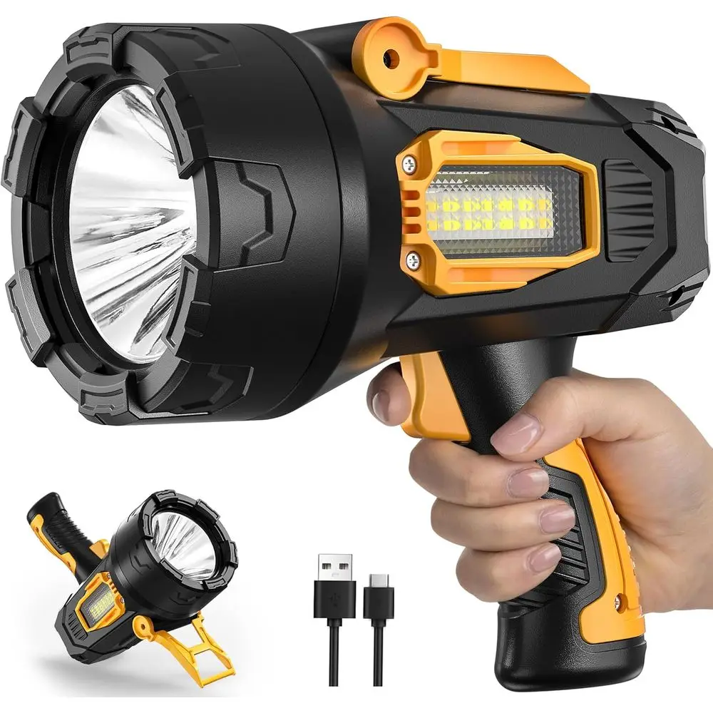 Rechargeable Spotlight 90,000 Lumens, Super Bright LED Spotlight Flashlight Outdoor with COB Light & Rechargeable Tripod, 10,000
Rechargeable Spotlight 90,000 Lumens, Super Bright LED Spotlight Flashlight Outdoor with COB Light & Rechargeable Tripod, 10,000