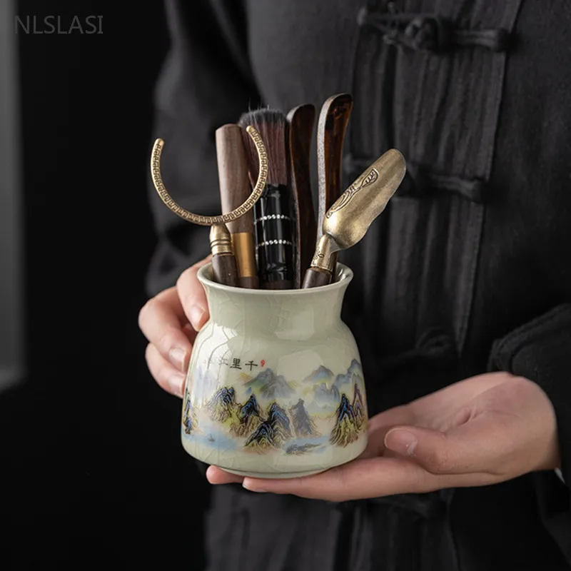 Ru Kiln Storage Caddy Wooden Tongs Tea Ceremony Six Gentlemen Set Black Sandalwood Tea Clip Spoon Suit Tea Accessories
Ru Kiln Storage Caddy Wooden Tongs Tea Ceremony Six Gentlemen Set Black Sandalwood Tea Clip Spoon Suit Tea Accessories