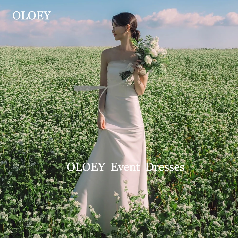 OLOEY Simple Strapless A Line Wedding Dresses Korea Photoshoot Floor Length Bridal Gowns Satin Tulle Bolero Corset Customized
OLOEY Simple Strapless A Line Wedding Dresses Korea Photoshoot Floor Length Bridal Gowns Satin Tulle Bolero Corset Customized