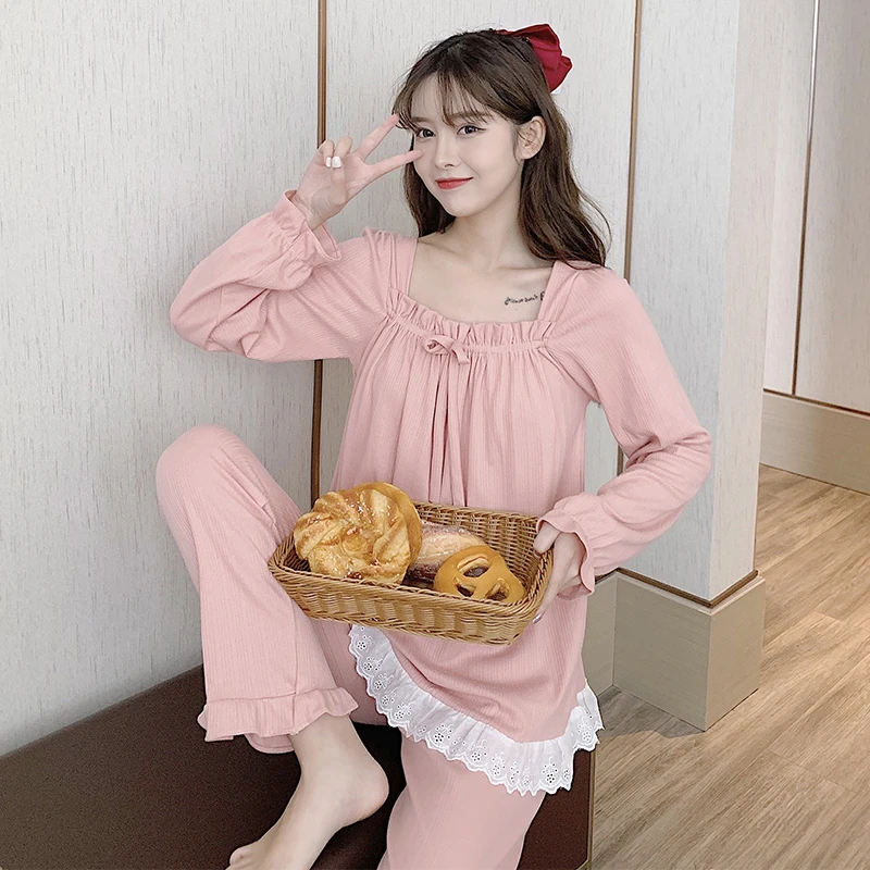 Princess Style Long Sleeve Sleepwear Set Sweet Casual Home Clothes Two Piece Set for Women Autumn Winter Comfortable Underwear
Princess Style Long Sleeve Sleepwear Set Sweet Casual Home Clothes Two Piece Set for Women Autumn Winter Comfortable Underwear