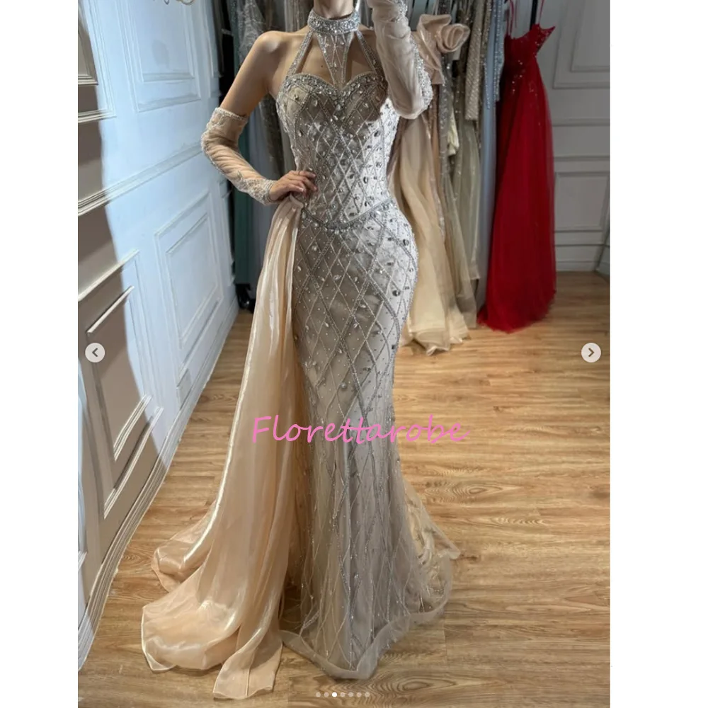 Luxury Nude Halter Neck Crystal Beaded Mermaid Evening Dress Formal Prom Gown Customized Customized
Luxury Nude Halter Neck Crystal Beaded Mermaid Evening Dress Formal Prom Gown Customized Customized