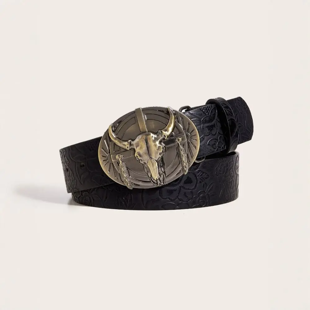 Fashion Carved Western Cowboy Belt Cow Head Buckle Retro Embossed Belt Vintage Waistband For Man Women
Fashion Carved Western Cowboy Belt Cow Head Buckle Retro Embossed Belt Vintage Waistband For Man Women