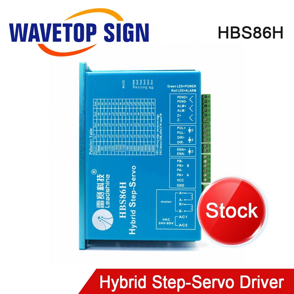 WaveTopSign Leadshine 2Phase HBS86H Hybrid Step-Servo Driver 20-70VAC / 30-100VDC for Co2 Laser Cutting Engraving Machine
WaveTopSign Leadshine 2Phase HBS86H Hybrid Step-Servo Driver 20-70VAC / 30-100VDC for Co2 Laser Cutting Engraving Machine