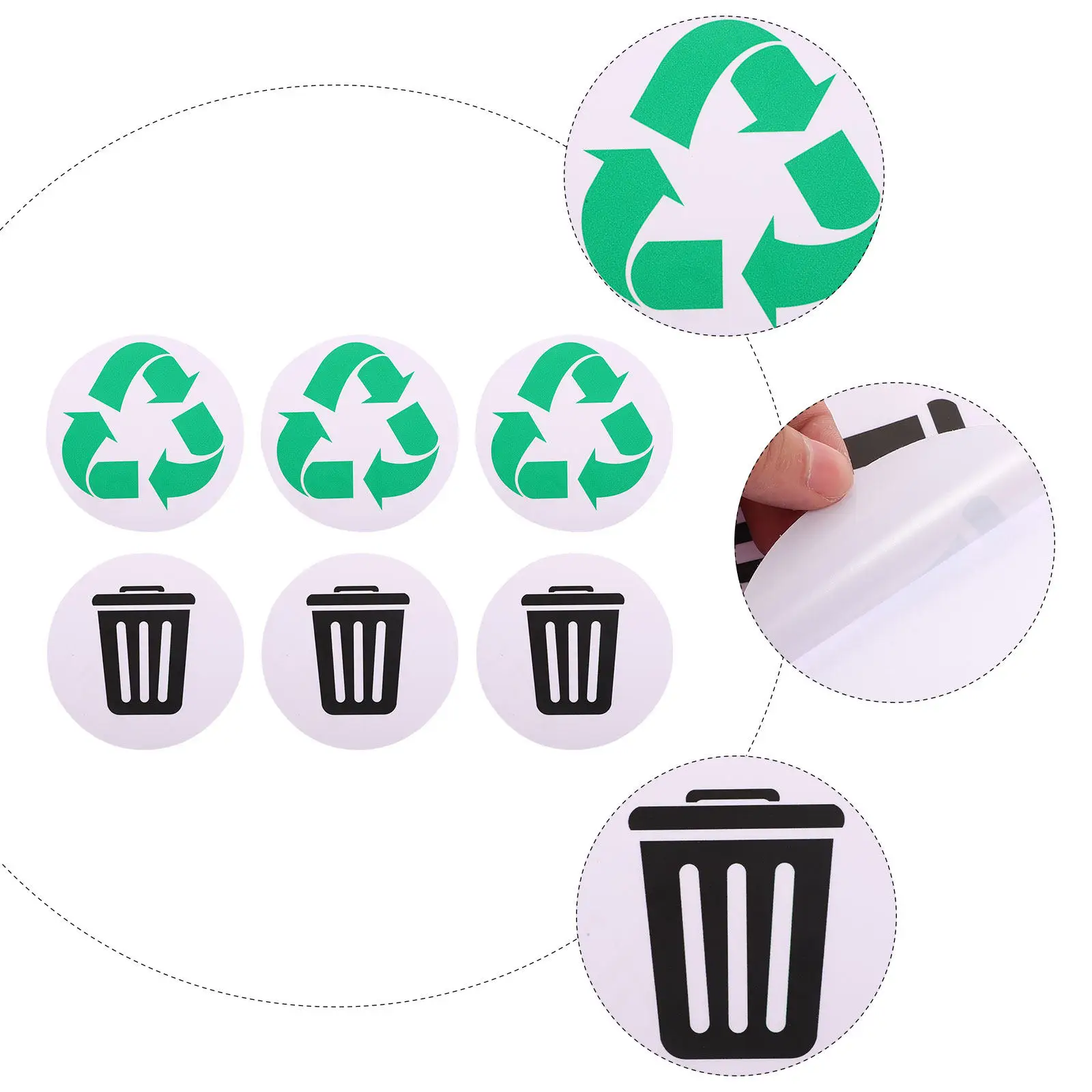 6Pcs Trash Can Stickers Self-Adhesive Recycling Labels Garbage Classification Signs for Home School Park Waste Bins
6Pcs Trash Can Stickers Self-Adhesive Recycling Labels Garbage Classification Signs for Home School Park Waste Bins
