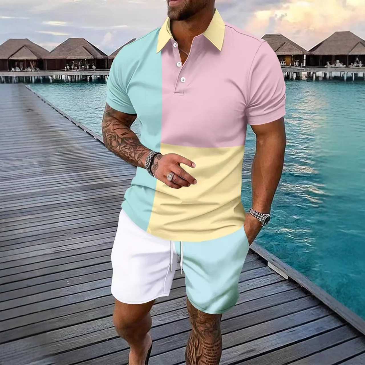 Men's Casual Shirt Short Sleeve Digital Print Business Leisure Set with Shorts Summer Polyester Fabric Clothing Set
Men's Casual Shirt Short Sleeve Digital Print Business Leisure Set with Shorts Summer Polyester Fabric Clothing Set