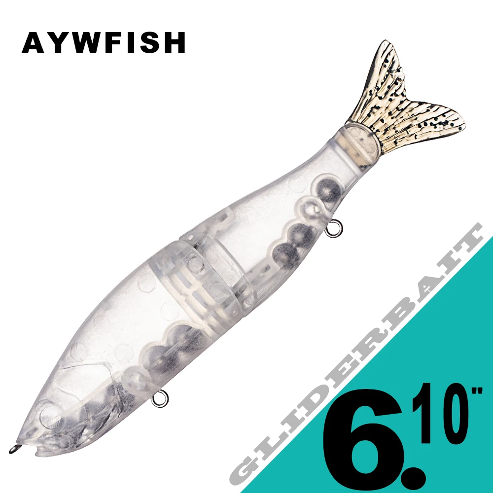 AYWFISH 3PCS Unpainted Glider Bait 15.5CM 43.5G Sinking Segments Fishing Lures Glide Bait Hard Swimbait Blanks With Soft Tail
AYWFISH 3PCS Unpainted Glider Bait 15.5CM 43.5G Sinking Segments Fishing Lures Glide Bait Hard Swimbait Blanks With Soft Tail