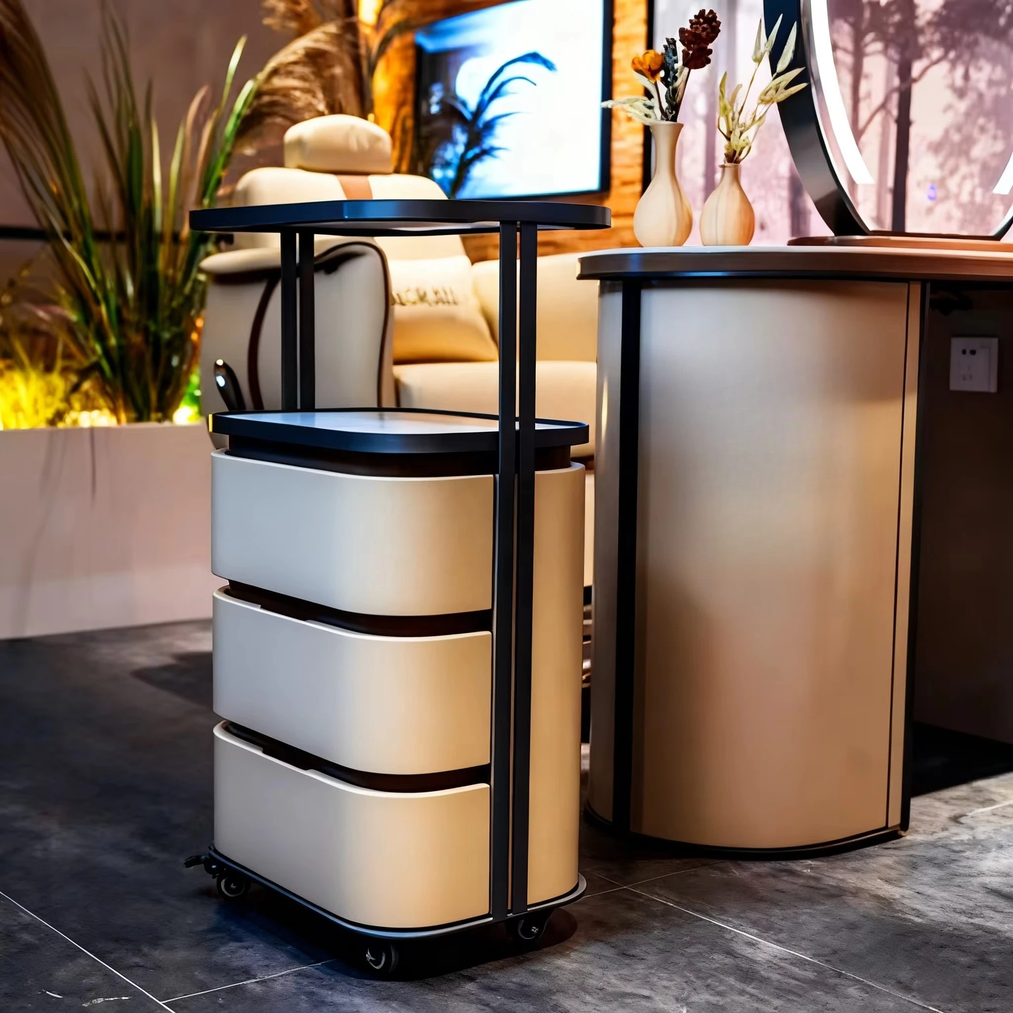 hot-selling three-layer multifunctional salon trolley special tool locker barber shop luxury hair salon trolley
hot-selling three-layer multifunctional salon trolley special tool locker barber shop luxury hair salon trolley