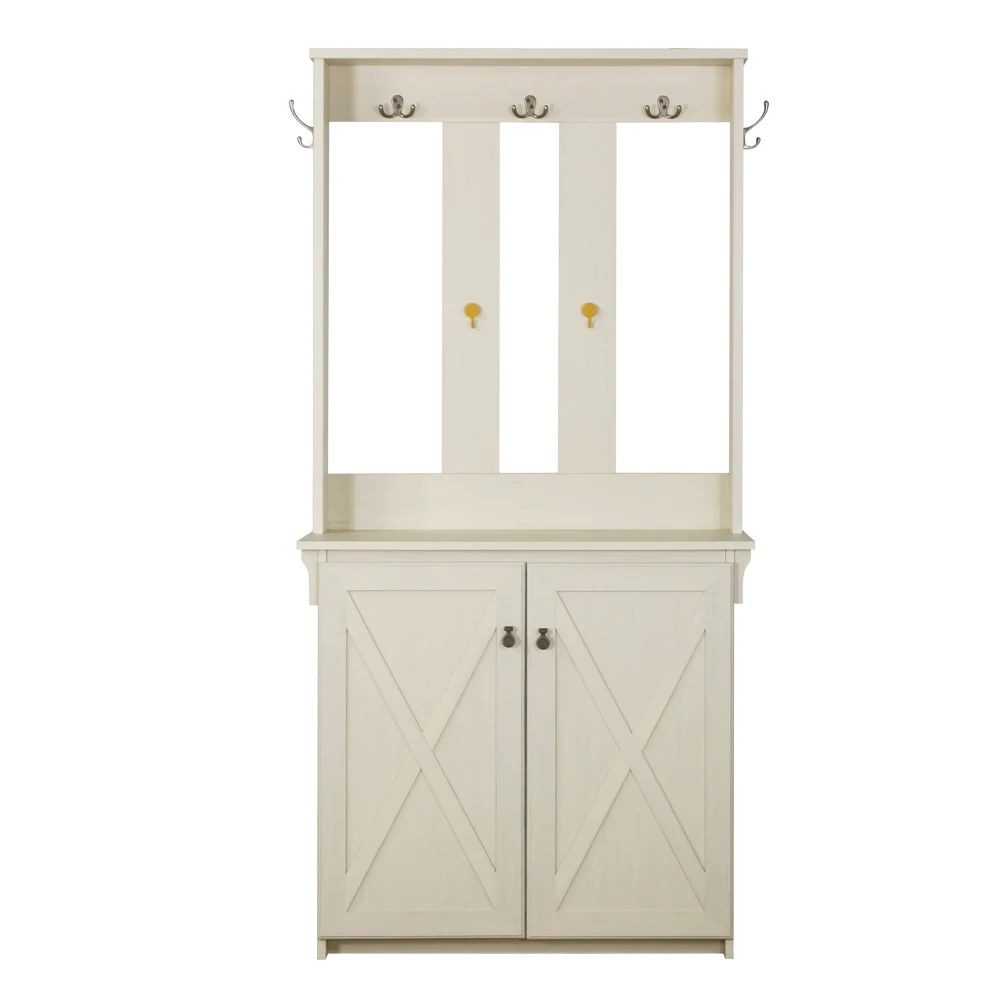 Timeless Antique White Hall Tree with Storage and Hooks - Classic Entryway Organizer
Timeless Antique White Hall Tree with Storage and Hooks - Classic Entryway Organizer