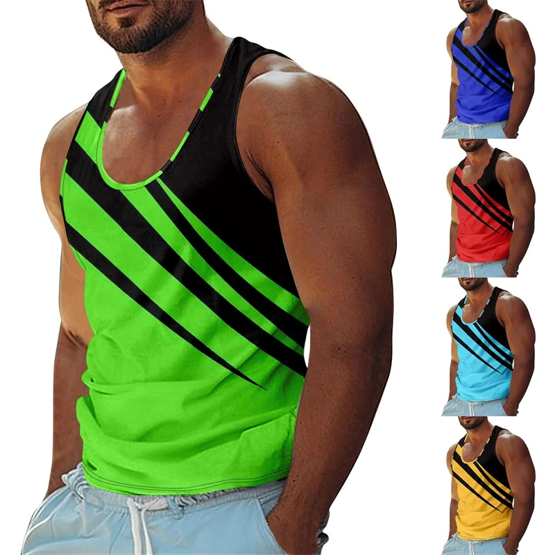 Summer Casual Stripe Tank Top Men's Clothing Simple Casual Fashion Sleeveless Shirt 2025 New Basketball Sport Daily Men Vest
Summer Casual Stripe Tank Top Men's Clothing Simple Casual Fashion Sleeveless Shirt 2025 New Basketball Sport Daily Men Vest