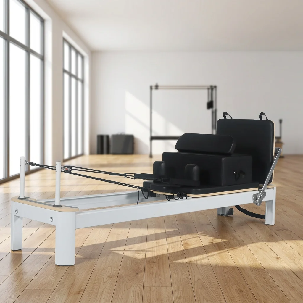 Home Pilates Reformer Yoga Fitness Equipment Adjustable Portable and Stable Made of Aluminum Alloy for Studio Use
Home Pilates Reformer Yoga Fitness Equipment Adjustable Portable and Stable Made of Aluminum Alloy for Studio Use