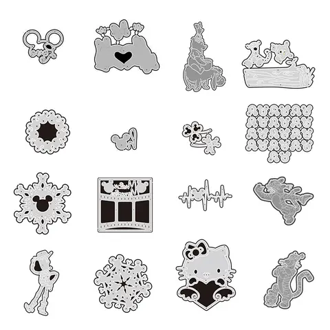 Disney Character Metal Cutting Mold is Applicable To Festival DIY Scrapbook Album 3D Greeting Card Decoration Mickey Letter 2023