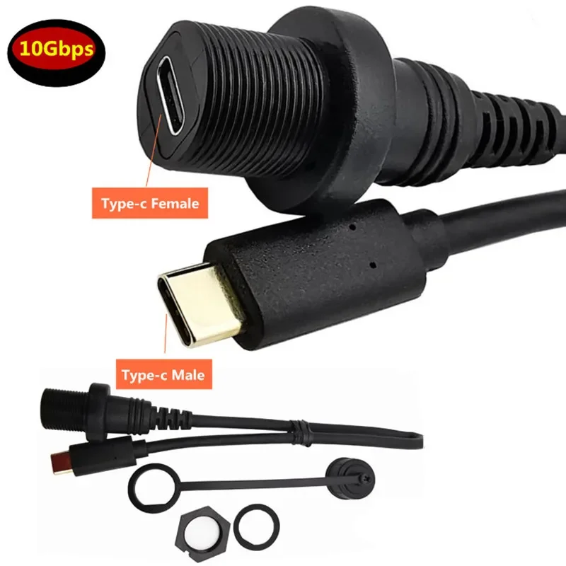 10Gbps USB Type C 3.1 Waterproof Male To Female Dashboard Flush Panel Mount Extension Cable Cord for Car Truck Boat Motorcycle
10Gbps USB Type C 3.1 Waterproof Male To Female Dashboard Flush Panel Mount Extension Cable Cord for Car Truck Boat Motorcycle