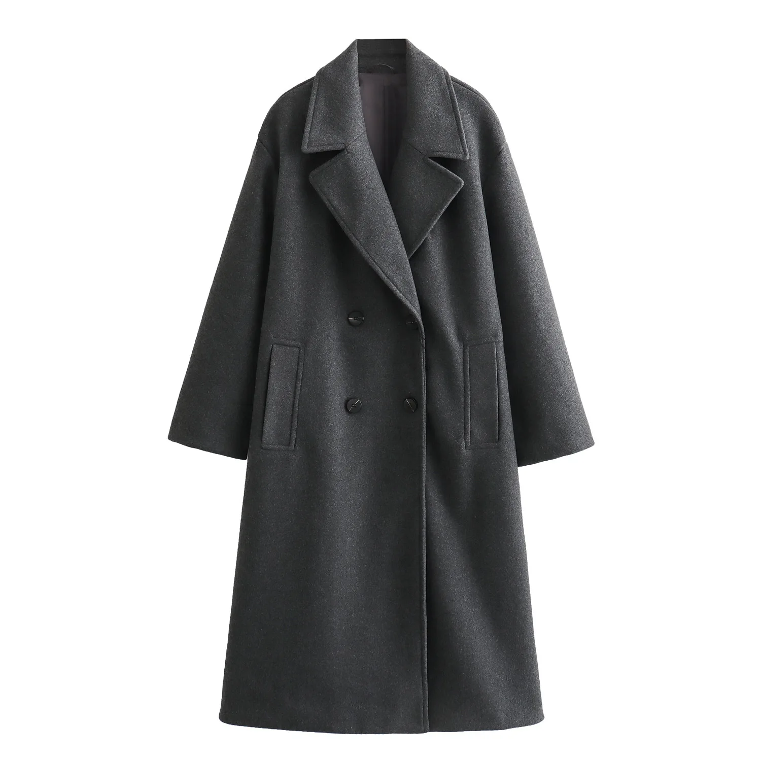 Women's Soft Loose Woolen Coat, Long Sleeve, Welt Pockets, Oversized, Female Outerwear, Chic Overcoat, Fashion
Women's Soft Loose Woolen Coat, Long Sleeve, Welt Pockets, Oversized, Female Outerwear, Chic Overcoat, Fashion