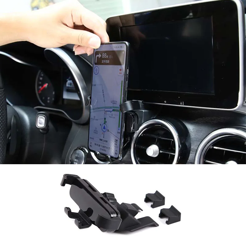 For Mercedes-Benz C-Class W205 GLC 2015-2018 ABS black car central control air outlet mobile phone holder car accessories
For Mercedes-Benz C-Class W205 GLC 2015-2018 ABS black car central control air outlet mobile phone holder car accessories