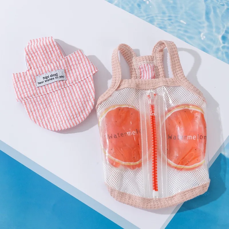 Red Watermelon Bichon Sling Dog Cooling Cartoon Fruit Clothes Small and Medium Dog Zipper Shirt Outdoor Sunscreen Short Sleeve
Red Watermelon Bichon Sling Dog Cooling Cartoon Fruit Clothes Small and Medium Dog Zipper Shirt Outdoor Sunscreen Short Sleeve