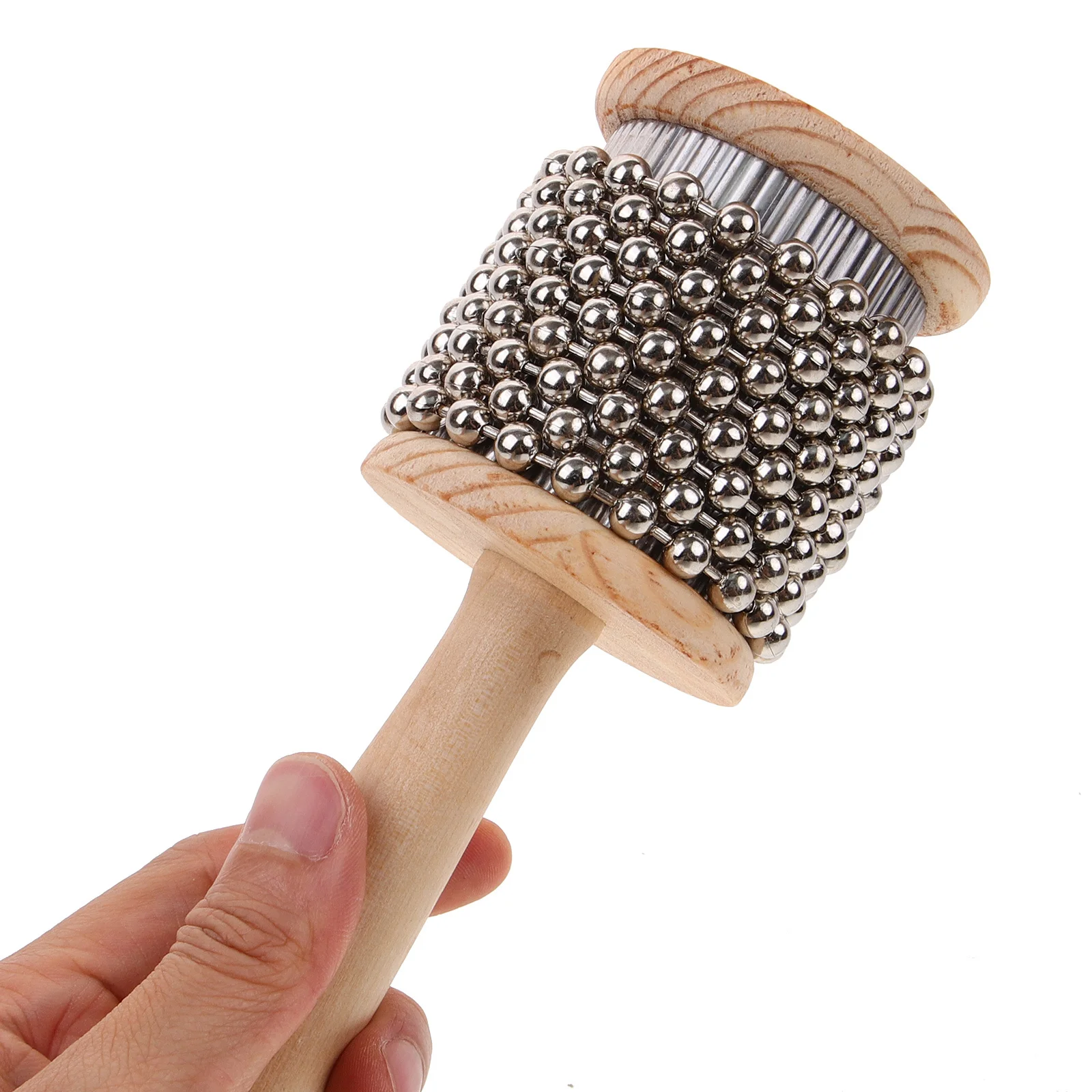 Small Cabasa Percussion Instrument Wooden Portable Cabasa Handheld Metal Percussion Musical Plaything Cognitive Musical 
Small Cabasa Percussion Instrument Wooden Portable Cabasa Handheld Metal Percussion Musical Plaything Cognitive Musical