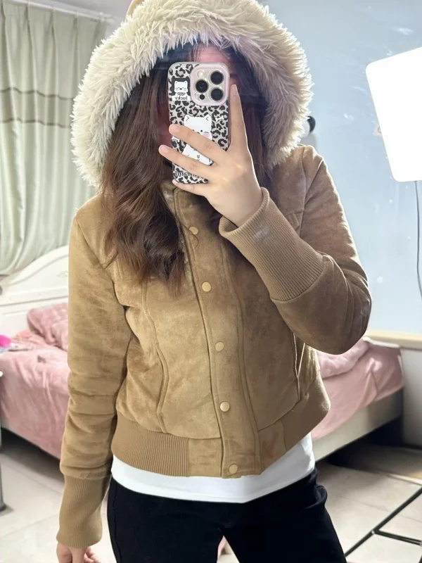 Sli American Hooded Slim Fit Jaet Long Sve Trendy Women's Top Beautiful Sweatirt Korean Loose pe Winter Warmth
Sli American Hooded Slim Fit Jaet Long Sve Trendy Women's Top Beautiful Sweatirt Korean Loose pe Winter Warmth