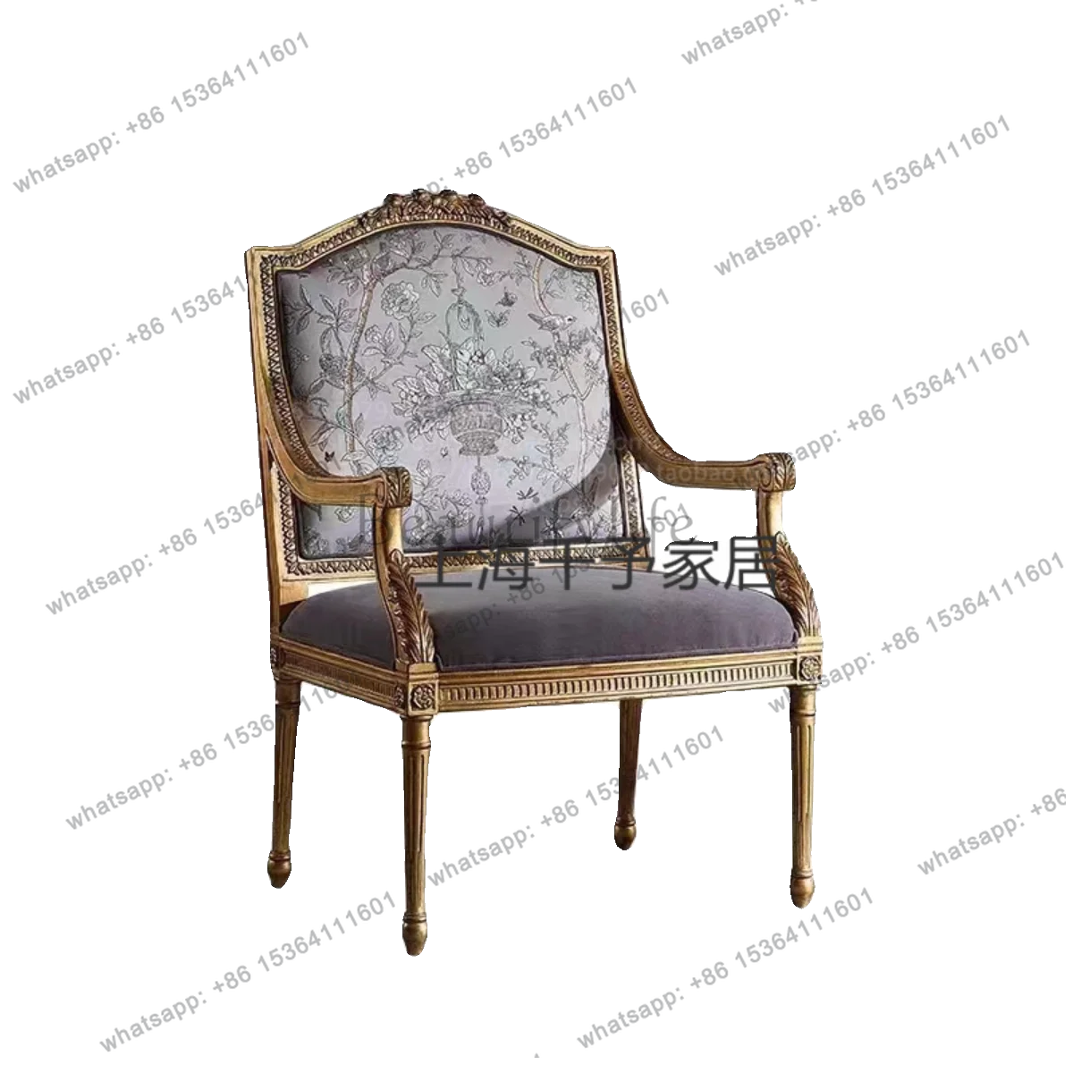 American light luxury retro single chair gold old printed fabric sofa chair
American light luxury retro single chair gold old printed fabric sofa chair