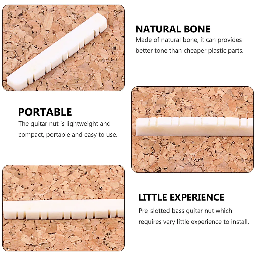 Guitar Bone Electric Bass Parts Lightweight Pre Slotted Replacement Enhancement Musical Instrument Accessory Bone 
Guitar Bone Electric Bass Parts Lightweight Pre Slotted Replacement Enhancement Musical Instrument Accessory Bone