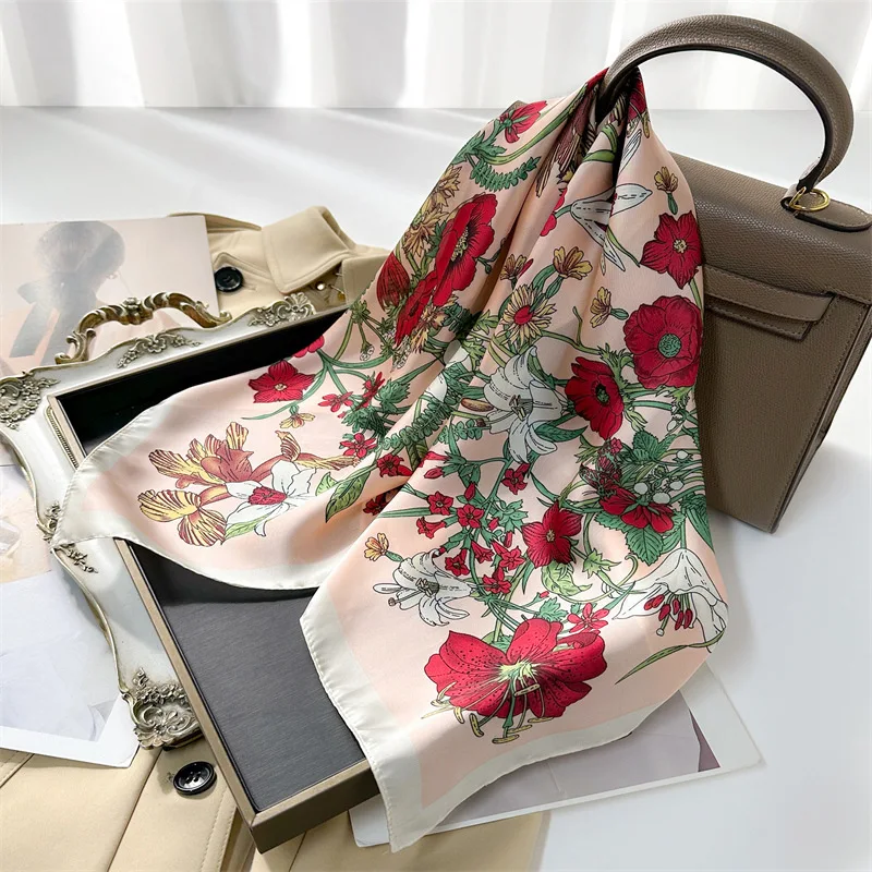 New Flower Simulated 70Cm Silk Printed Small Square Spring And Autumn Scarf Women's Hair Binding Decorative Headscarf
New Flower Simulated 70Cm Silk Printed Small Square Spring And Autumn Scarf Women's Hair Binding Decorative Headscarf