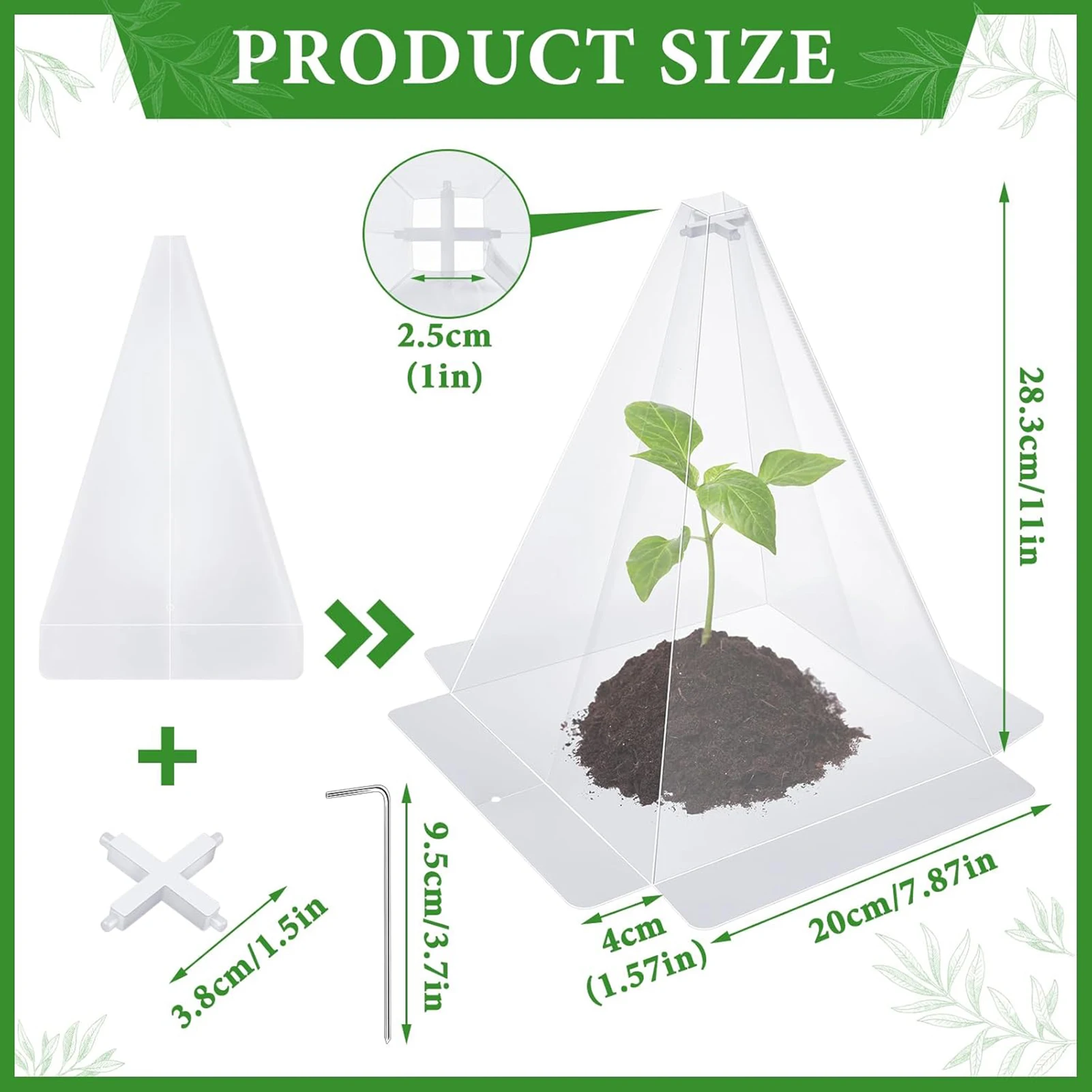 Garden Cloches for Plants Foldable Plants Grow Cover with Stakes Suitable for Gardens Balconies
Garden Cloches for Plants Foldable Plants Grow Cover with Stakes Suitable for Gardens Balconies