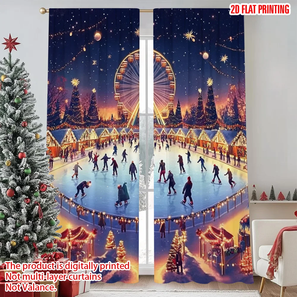 2pcs 2D flat printing Merry Christmas Scene Curtains Christmas rink Fabric Without Electricity Spring Party & Holiday Decor
2pcs 2D flat printing Merry Christmas Scene Curtains Christmas rink Fabric Without Electricity Spring Party & Holiday Decor