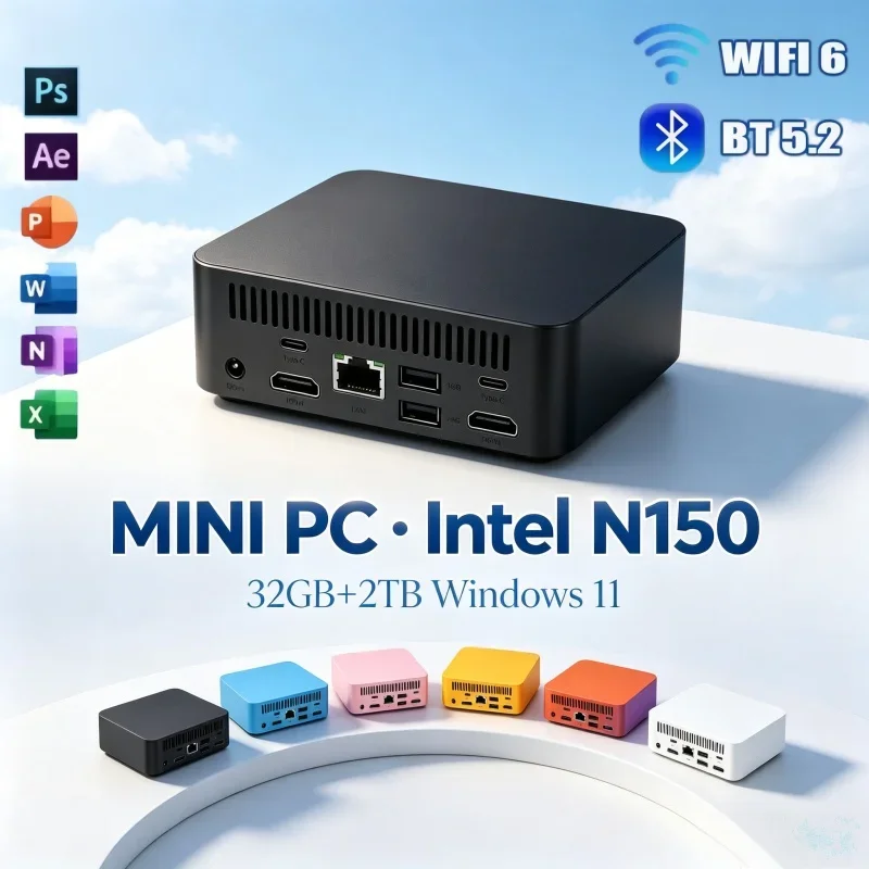 Compact Pocket Mini PC Intel Core N150 Win11 Desktop Computer 16GB DDR4 RAM Large Storage 1/2TB SSD WiFi6 BT5.2 4K Display Home
Compact Pocket Mini PC Intel Core N150 Win11 Desktop Computer 16GB DDR4 RAM Large Storage 1/2TB SSD WiFi6 BT5.2 4K Display Home