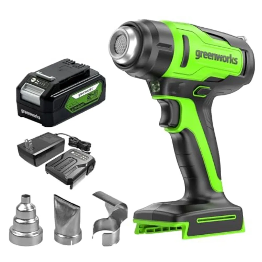 24V Cordless Heat Gun Kit 4.0Ah Battery and Charger Included - Hot Air Tool Max to 1000℉/538℃ with 3 Nozzles for Home Garage Ou
24V Cordless Heat Gun Kit 4.0Ah Battery and Charger Included - Hot Air Tool Max to 1000℉/538℃ with 3 Nozzles for Home Garage Ou