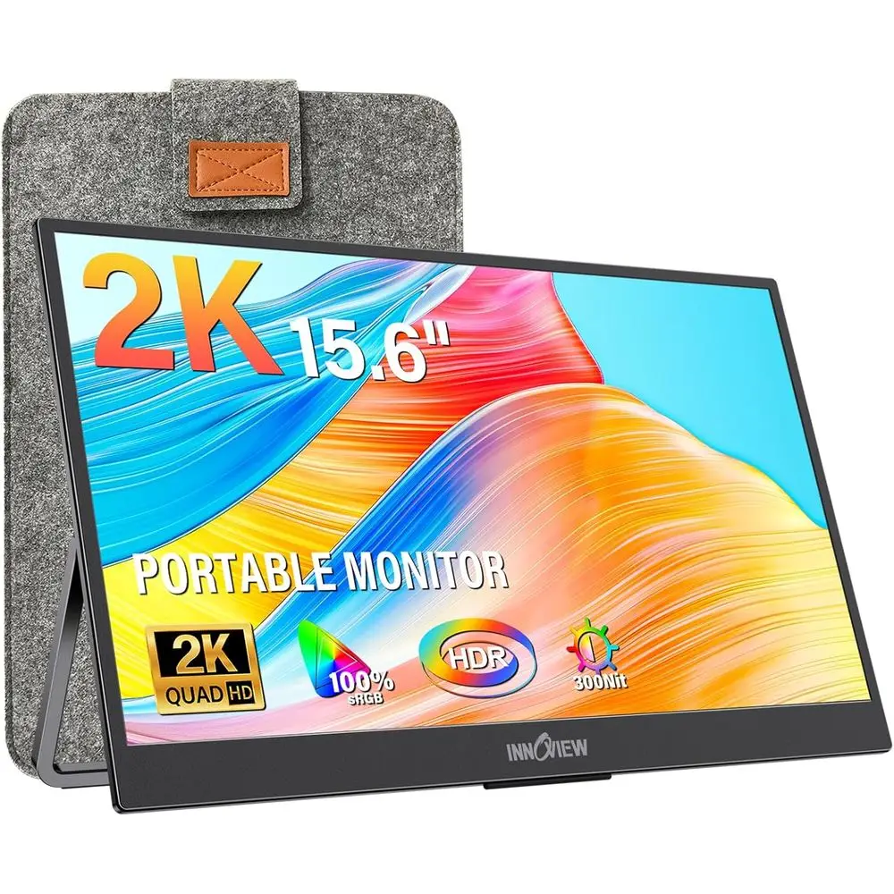 15.6-дюймовый портативный монитор 2K QHD с 100% sRGB, регулируемой подставкой, USB-C и HDMI для ноутбуков и игровых консолей
15.6-дюймовый портативный монитор 2K QHD с 100% sRGB, регулируемой подставкой, USB-C и HDMI для ноутбуков и игровых консолей
