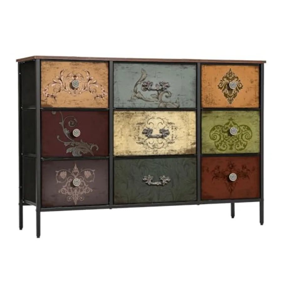 Drer for Bedroom with 9 Deep Fabric Drawers, Wide TV Stand Storage Cabinet, Colorful Chest of Drawers for Closet, Nursery, Entr
Drer for Bedroom with 9 Deep Fabric Drawers, Wide TV Stand Storage Cabinet, Colorful Chest of Drawers for Closet, Nursery, Entr