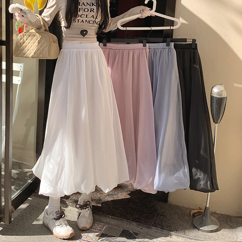 Винтажная атласная юбка-блумер Ele для женщин, с эластичной высокой талией, А-силуэт, пышная длинная юбка, гладкая, струящаяся, в форме зонта
Винтажная атласная юбка-блумер Ele для женщин, с эластичной высокой талией, А-силуэт, пышная длинная юбка, гладкая, струящаяся, в форме зонта