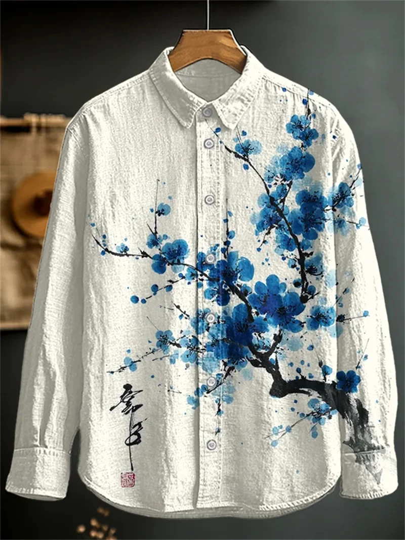 New Top Men's Linen Long Sleeve Shirt Button Casual Shirt 3D Flower Print Long Sleeve Daily Fashion Comfortable
New Top Men's Linen Long Sleeve Shirt Button Casual Shirt 3D Flower Print Long Sleeve Daily Fashion Comfortable