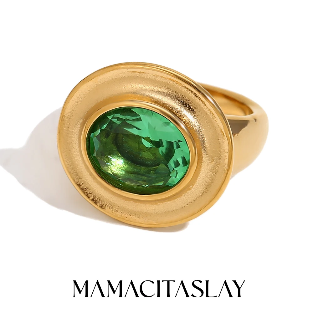 MamacitaSlay Vintage Oval Green Zircon stainless steel rings stainless steel women's jewelry Finger Decoration gifts for women
MamacitaSlay Vintage Oval Green Zircon stainless steel rings stainless steel women's jewelry Finger Decoration gifts for women