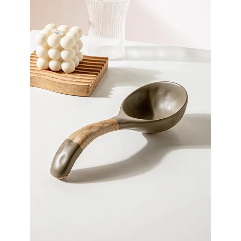 Vintage Coarse Pottery Long Spoon for Household Use Large Soup Container Thick Tableware
Vintage Coarse Pottery Long Spoon for Household Use Large Soup Container Thick Tableware