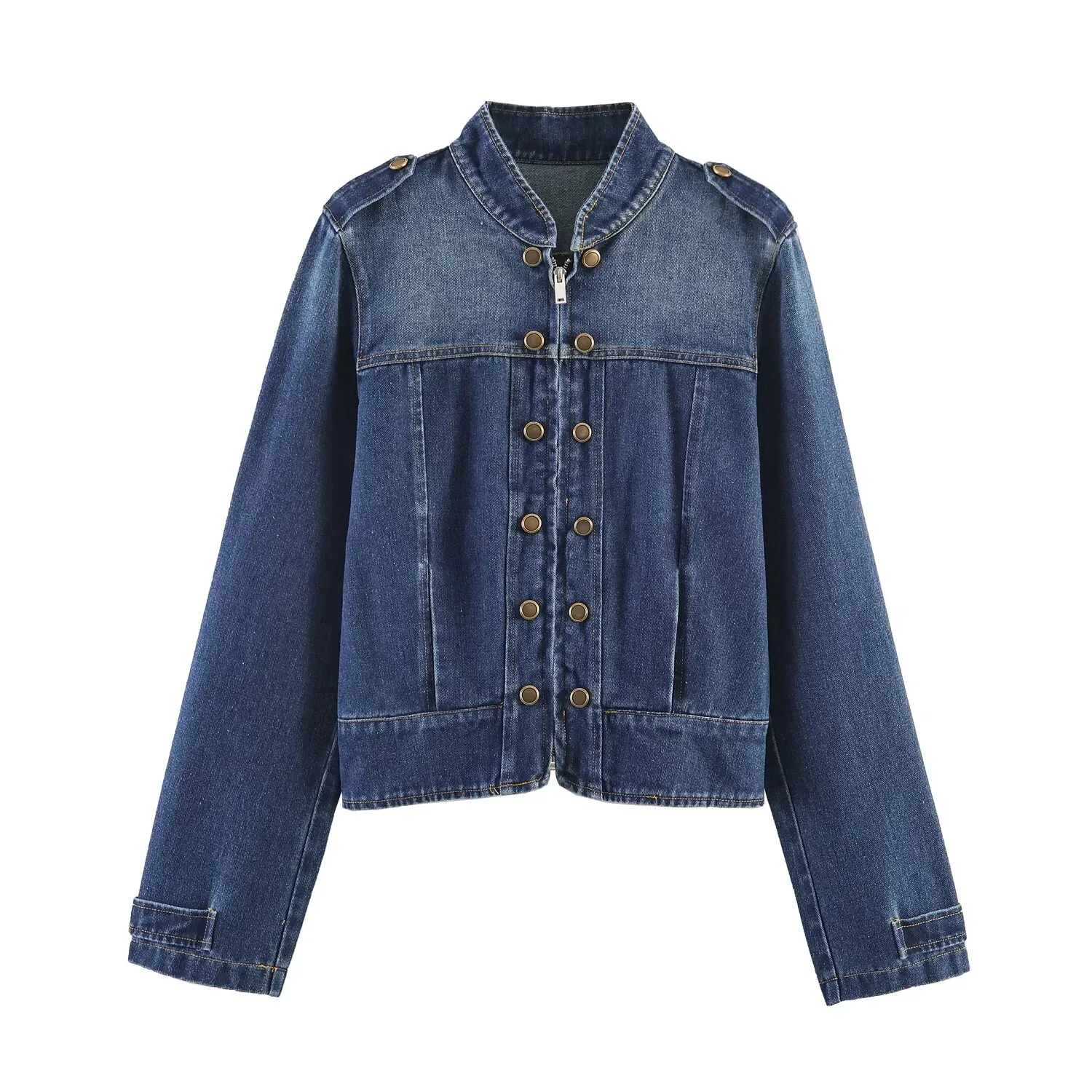 European and American 2026 new summer women's clothing temperament simple long-sleeved denim belt buttoned jacket jacket
European and American 2026 new summer women's clothing temperament simple long-sleeved denim belt buttoned jacket jacket